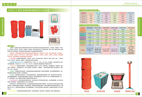 《2018版產(chǎn)品選型手冊(cè)開始發(fā)行了》變頻串聯(lián)諧振耐壓試驗(yàn)裝置選型